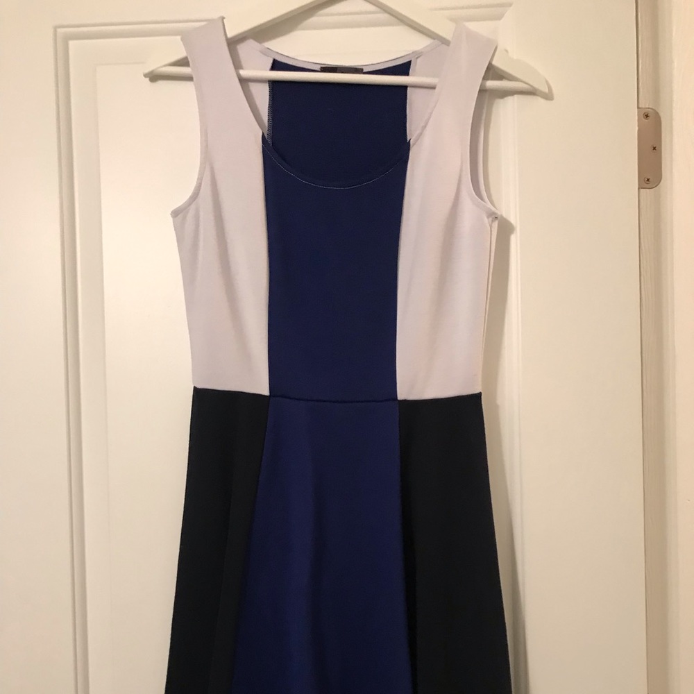 The Limited white and blue dress